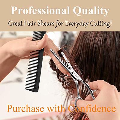 Haircut Scissors for Hair Cutting, Fcysy Professional 6 Inches Hair Scissors  Barber Shears, Haircutting Scissor Beard Scissors Hair cutting Scissors  with Comb, Salon Hair Shears for Men Women Pet Hair Scissors Black