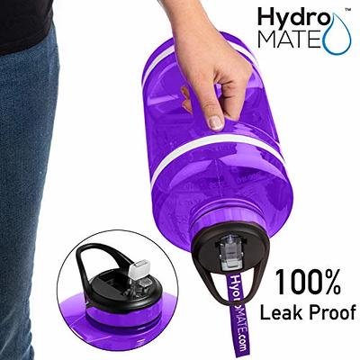 HydroMATE 64 oz Motivational Water Bottle with Straw Light Purple