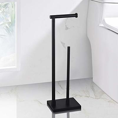 Matte black freestanding toilet paper holder