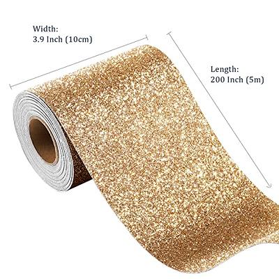 FunStick Champagne Gold Glitter Wallpaper Border Peel and Stick