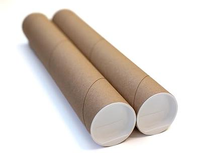 Tubeequeen Kraft Mailing Tubes with End Caps - Art Shipping Tubes 1.5-inch  D x 36-inch L, 4 Pack 