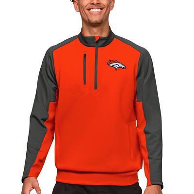 Men's Antigua White Denver Broncos Victory Pullover Hoodie