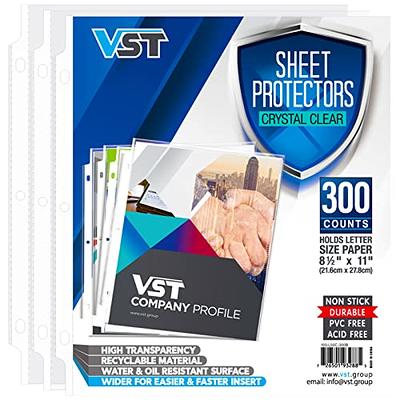 VST Sheet Protectors 8.5 x 11 Inch for 3 Ring Binder, Crystal Clear Page  Protectors, Medium Weight Plastic Sleeves, Top Loading Paper Protector Acid  Free, Letter Size, Dry Erase Pocket, 300 Sheets - Yahoo Shopping