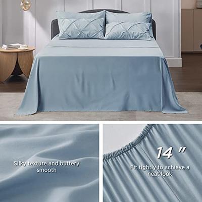 CozyLux Full/Queen Bed in A Bag Light Grey Seersucker Textured Comforter Set with Sheets 7-Pieces All Season Bedding Sets with Comforter Pillow Sham