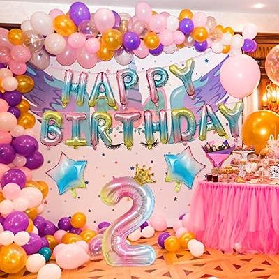 Happy Birthday Decorations for Boy and Girls, Rainbow Happy Birthday Yard  Banner and 18Pcs Colorful Birthday Latex Balloons for Rainbow Birthday  Party