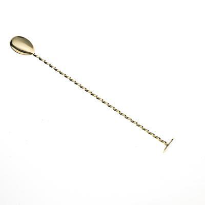 Stainless Steel Cocktail Mixing Bar Spoon with Twisted Stem & Muddler End