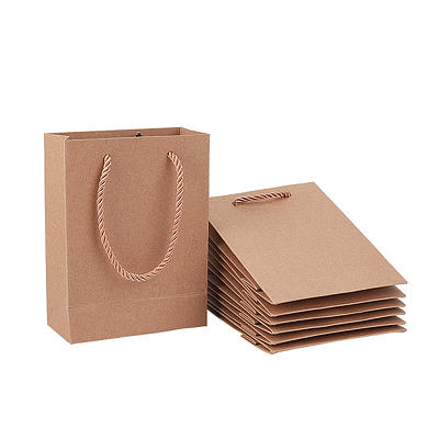 Qutuus 10x5x13 Kraft Paper Bags 100 Pcs Kraft Shopping Bags, Gift Bags,  Retail Bags, Recycled Bulk, Brown Paper Bags with Handles Bulk