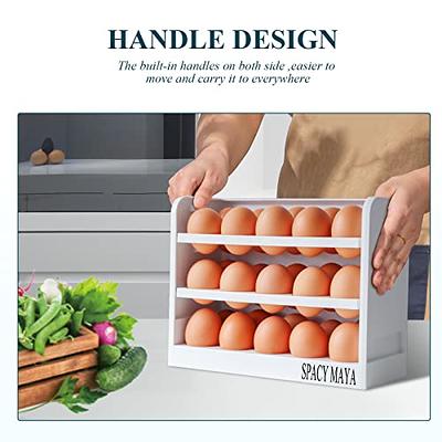 Beveetio Flippable Egg Holder For Refrigerator, 3 Layer Egg Storage  Container For Refrigerator Side Door, Large Capacity Egg Container, Clear  Acrylic