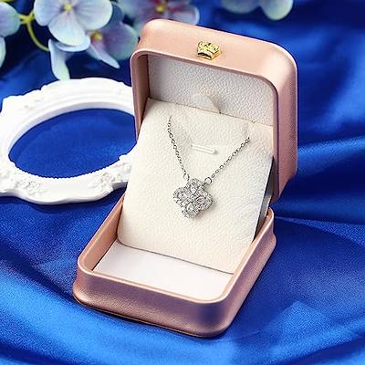 Four Leaf Black Clover Necklace Earring Set for Women 18K Gold Plated  Stainless Steel Crystal Pendant 4 Leaf Lucky Ear Studs Jewelry Gift for  Mother