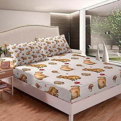 jejeloiu Kids Capybara Sheet Set Queen Size Capybara Stuffed Animal Bed  Sheets Set for Boys Teens Decor Cute Mushroom Sheets with Deep Pocket Fitted  Sheet Bedroom 4Pcs - Yahoo Shopping