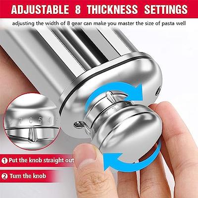 2 in 1 Pasta Roller Attachment Stainless Steel 8 Gears Noddle