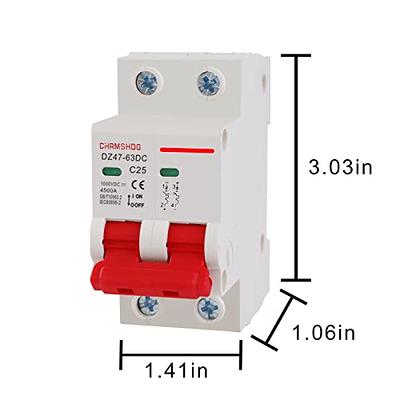 ZTTXL DC Miniature Circuit Breaker, 2 Pole 1000V 25 Amp Isolator