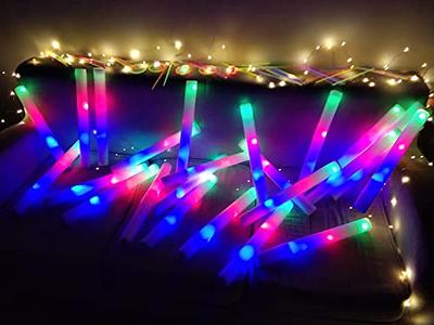 Great Choice Products 100Pcs 18.9 Led Light Up Foam Sticks Flashing Glow  Wand Tube Party Celebrations