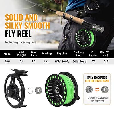 Sougayilang Fly Fishing Rod and Reel Combo, 4 Pieces Ultra-weight