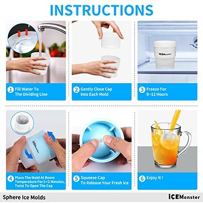 Silicone Sphere Ice Cube Mold Kitchen Stackable Slow Melting DIY