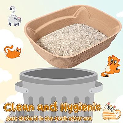 Cat Litter Box, Portable Foldable Travel Kitten Litter Box with Cat Toys,  Cat Bowls, Cat Collar,Pet Grooming Gloves, Cat Shovel for Indoor/Outdoor/Car