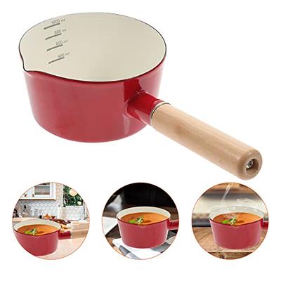 Zerodeko Enamel Small Milk Pot Enamel Milk Pan Milk Heating Pan