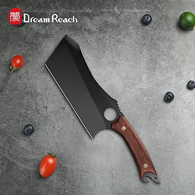 Dream Reach Men with the Pot Chef Knife Hand Forged Full Tang Viking Boning  Knives with Sheath Butcher Meat Cleaver for Kitchen or Camping