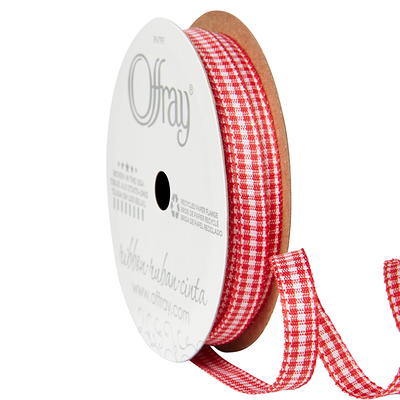 Offray 7/8 inch Gingham Ribbon-Black & White