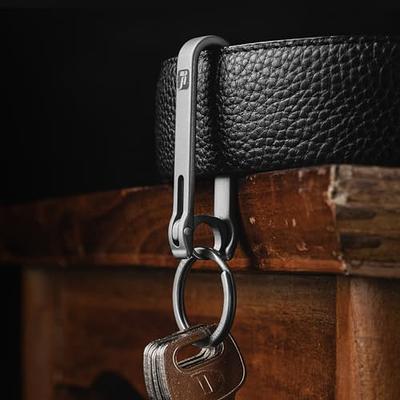 LEATHER & KEY CHAIN Belt Loop Key Holder Ring Keychain Keyring Keyfob  Detachable