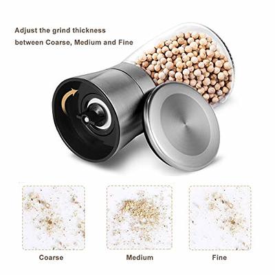 Premium Stainless Steel Salt And Pepper Grinder Set Of 2 - Adjustable  Ceramic Sea Salt Grinder & Pepper Grinder - Glass Salt And Pepper Shakers -  Yahoo Shopping