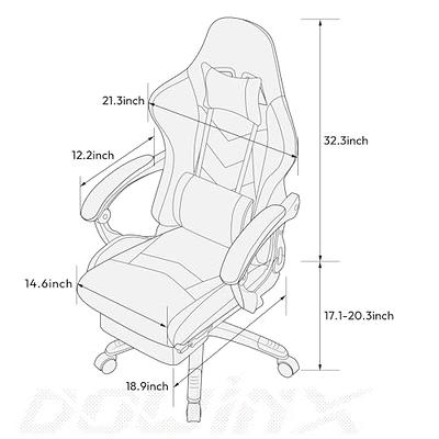 Dowinx Gaming Chair Office Chair PC Chair with Massage Lumbar Support, Racing Style PU Leather High Back Adjustable Swivel Task Chair with Footrest