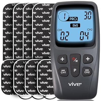 Vive EMS Muscle Stimulator (22 Mode) Tens Unit for Pain Relief Therapy -  Machine for Back, Shoulder, Body Pain Management - 40 Level Device & 8 Self