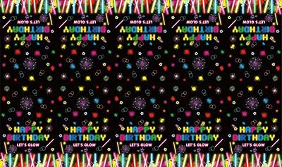 4 Pack Glow Party Table Covers Neon Party Tablecloth 51x86 Inch Glow Party  Tablecloth Neon Glow Table Cover Glow in The Dark Birthday Party Table