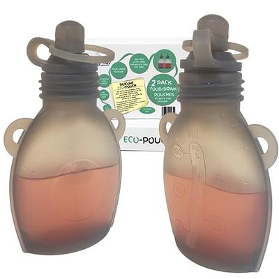 KAANG Silicone Baby Food Pouches Refillable 5oz 2 Pack, Reusable