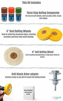 LINE10 Tools Metal Buffing Wheel Kit for Drill, with 3 Step Polishing  Compound