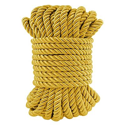 LEREATI 11 Yards Twisted Silk Rope Cord, Soft Golden Yellow Rope