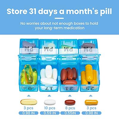 Zoksi Monthly Pill Organizer 4 Times a Day, One Month Pill Box