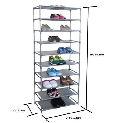 Mainstays 6 tiers 30-Pairs Shoe Organizer, Black