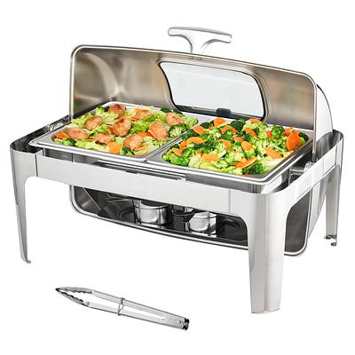 ROVSUN 2 Pack Roll Top Chafing Dish Buffet Set,9 Quart Rectangular  Stainless Steel Chafer for Catering,Buffet Servers and Warmers Set with  Glass Window for Wedding, Parties, Banquet, Events, Full Size - Yahoo