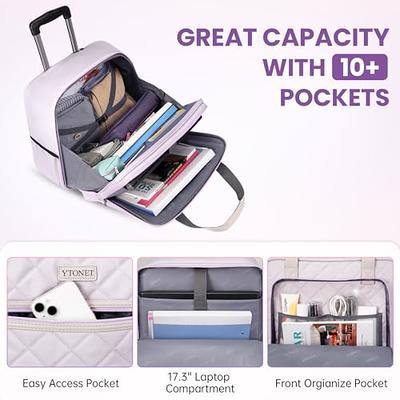 Ytonet Rolling Laptop Bag Women, 17.3 Inch Rolling Briefcase for Women,  Waterproof Rolling Computer Bag Laptop Bag with Wheels for Work Travel  College Business Overnight Wife Mom Teacher, Light Purple - Yahoo Shopping