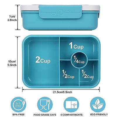 MaMix Bento Lunch Box Adult Lunch Box, Lunch Box Kids, Lunch Containers for Adults/Kids/Students,1300ML-4 Compartment Bento Lunch Box (Green)