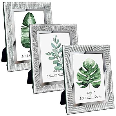 ZBEIVAN 2 Pack 4x6 Picture Frames Set Vintage Brown Art Rustic Photo Frame for Tabletop Stand or Wall Hanging