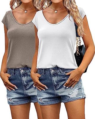 Ficerd 2 Pack Womens Long Sleeve Tops Casual Going Out Tops