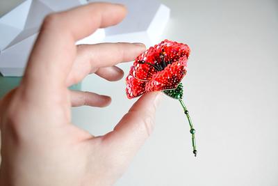 poppy flower pin