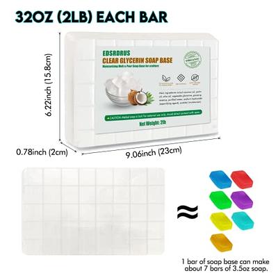 EDSRDRUS 2LB Clear Glycerin Soap Base DIY Handmade Soap