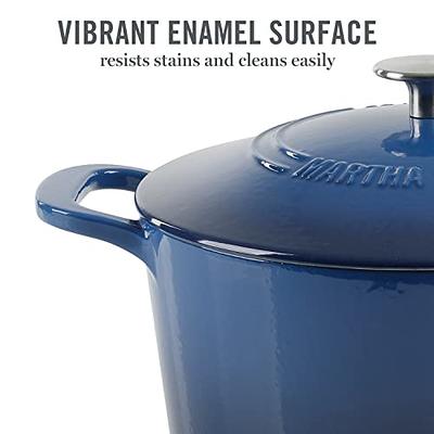 Martha Stewart 7-Quart Enamel on Cast Iron Dutch Oven (Blue) 