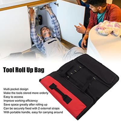 Wessleco Tool Roll,Rolling Tool Bag with 2 Detachable Pouches