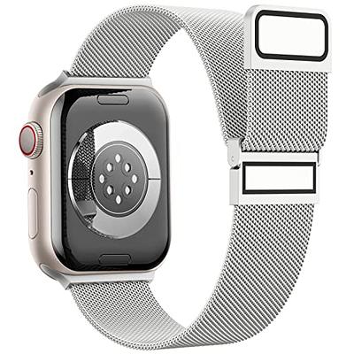Apple Watch Band 44mm/42mm, Stainless Steel Mesh Milanese Loop with  Adjustable Magnetic Closure Replacement iWatch Band for Apple Watch Series  4 3 2 1 (44mm/42mm Silver) 