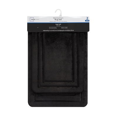 Truly Calm HeiQ AntiMicrobial Memory Foam Bath Rugs- Set of 2