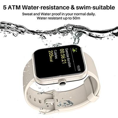 Smart Watch, Parsonver 5ATM Waterproof Fitness Watch for Swimming with 16  Sports Modes, Heart Rate, Blood Oxygen, Sleep Monitor, 1.69 Smartwatch for