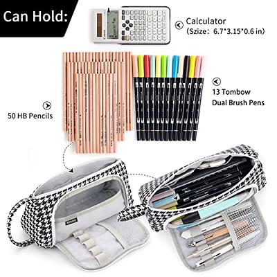 CICIMELON Large Capacity Pencil Case with 4 Compartments, Multi-Slot Pencil  Pouch Pen Bag Aesthetic School Supplies Organizer for Teens Adults, Black 