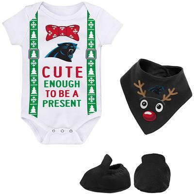 Infant White/Black Carolina Panthers My Little Present Bodysuit Bib &  Booties Set - Yahoo Shopping