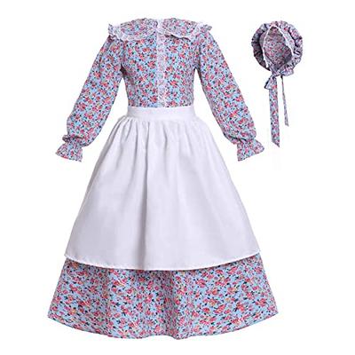 ROLECOS Pioneer Dress Women Black Floral Prairie Dresses Old Fashioned  Amish Colonial Pilgrim Costume 3 Piece Set S : : Clothing, Shoes &  Accessories