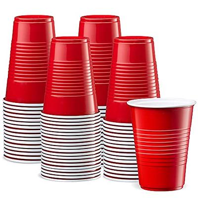 Amcrate Red Colored 12 oz Disposable Plastic Party Cups (Pack of 50)