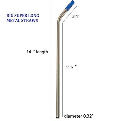 12 Metal Straws, 4pcs Ultra Long 0.24 Diameter Reusable Straight  Stainless Steel Drinking Straws with Silicone Tips and Cleaning Brush for  Tall Cups